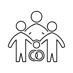 family unity symbol icon, family unity symbol line art - simple line art of family unity symbol, perfect for family unity symbol logos and icons