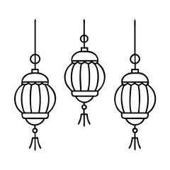 fanoos lanterns hanging icon, fanoos lanterns hanging line art - simple line art of fanoos lanterns hanging, perfect for fanoos lanterns hanging logos and icons
