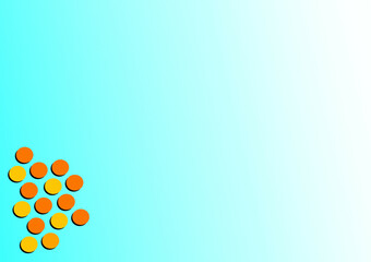 Background with circles, colorful and striking, copy space.