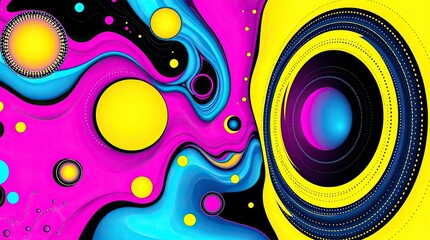 Abstract psychedelic art modern painting. Abstract decorative texture. Mixed liquid paints.