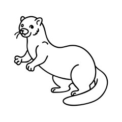 ferret playing icon, ferret playing line art - simple line art of ferret playing, perfect for ferret playing logos and icons