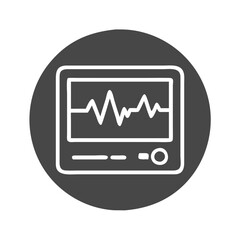 Heartbeat monitor icon depicting health and medical technology  