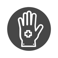 Obraz premium Medical glove icon representing healthcare and treatment 