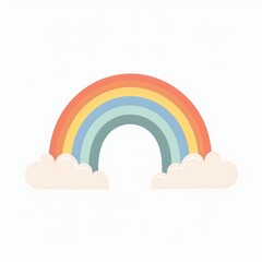 Pastel rainbow arch above clouds