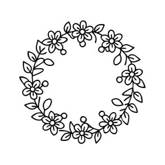 flower wreath icon, flower wreath line art - simple line art of flower wreath, perfect for flower wreath logos and icons