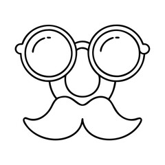 funny disguise icon, funny disguise line art - simple line art of funny disguise, perfect for funny disguise logos and icons