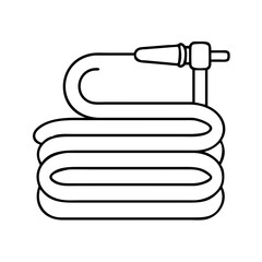 garden hose icon, garden hose line art - simple line art of garden hose, perfect for garden hose logos and icons