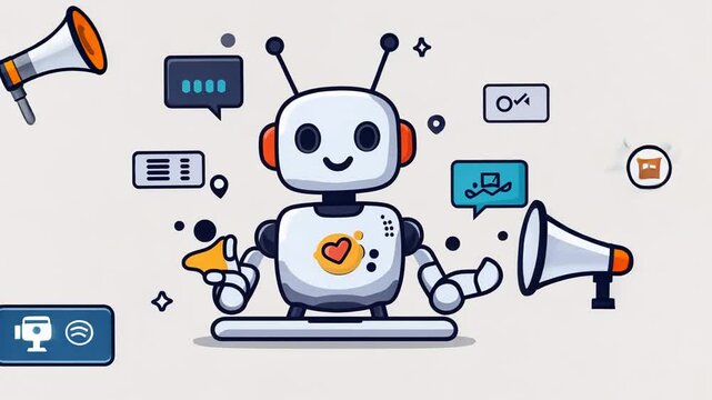 Friendly Robot Promoting Communication and Connection with Chat Bubbles and Megaphones