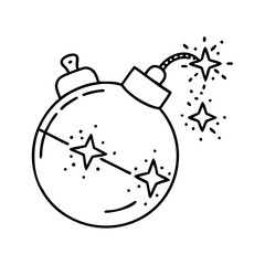 glitter bomb icon, glitter bomb line art - simple line art of glitter bomb, perfect for glitter bomb logos and icons