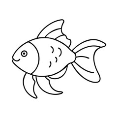goldfish icon, goldfish line art - simple line art of goldfish, perfect for goldfish logos and icons