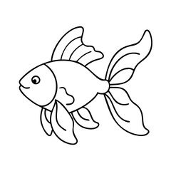 goldfish icon, goldfish line art - simple line art of goldfish, perfect for goldfish logos and icons