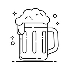 green beer mug icon, green beer mug line art - simple line art of green beer mug, perfect for green beer mug logos and icons