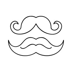 green mustache icon, green mustache line art - simple line art of green mustache, perfect for green mustache logos and icons