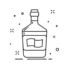 green whiskey bottle icon, green whiskey bottle line art - simple line art of green whiskey bottle, perfect for green whiskey bottle logos and icons