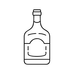 green whiskey bottle icon, green whiskey bottle line art - simple line art of green whiskey bottle, perfect for green whiskey bottle logos and icons