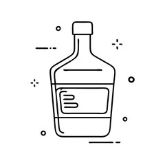 green whiskey bottle icon, green whiskey bottle line art - simple line art of green whiskey bottle, perfect for green whiskey bottle logos and icons
