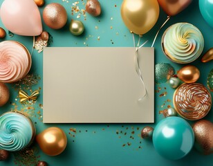 birthday party invitation card background with empty without text copy space