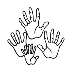 Obraz premium handprints of all family members icon, handprints of all family members line art - simple line art of handprints of all family members, perfect for handprints of all family members logos and icons