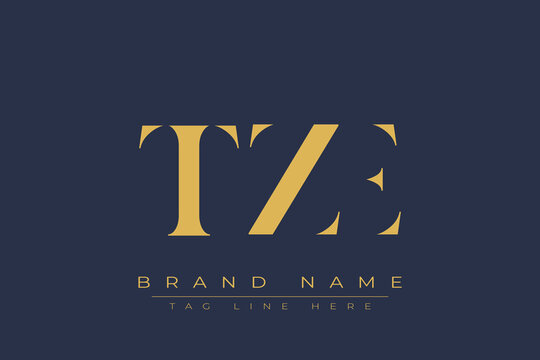 TZE abstract letter logo design. This logo is designed by three abstract letters.