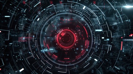 Obraz premium Digital fingerprint scanning interface.