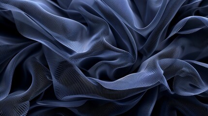 Fototapeta premium Draped, textured fabric, deep indigo hue