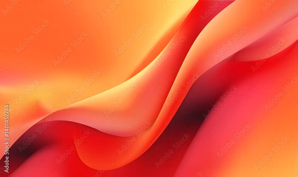 Wall mural abstract orange and red gradient waves creating a dynamic and flowing visual texture design element