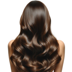Fototapeta premium Gorgeous long hair styling techniques salon tutorial indoor close-up. Isolated on transparent background, png.