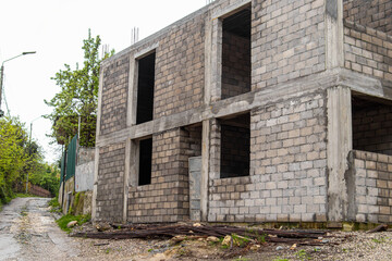 Unfinished abandoned building. Abandoned construction