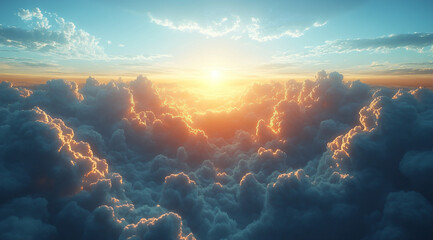 Fototapeta premium sunrise over the clouds