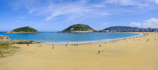 La Concha Bay in the city of Donostia-San Sebastian, Basque Country.