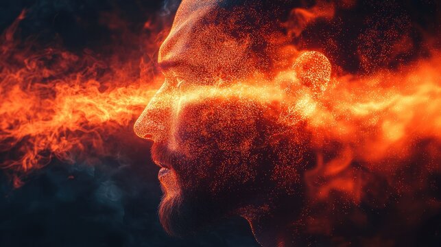Fiery Human: Embodiment of Burning Passion and Intense Energy