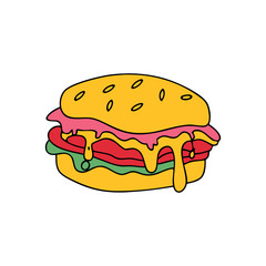 Hamburger isolated on white background