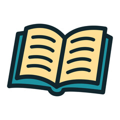 Open Book Cartoon Illustration Education School Reading