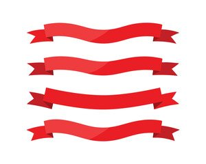 Ribbon banner set. Ribbons collection. Vector illustration
