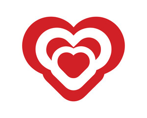hearts in the shape of a heart red vector icon 