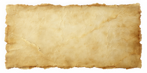 A aged, textured piece of parchment with a warm, golden hue and frayed edges, creating a rustic and historical feel, perfect for backgrounds or artistic presentations.