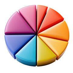 Fototapeta premium Colorful pie chart analysis digital illustration informative design