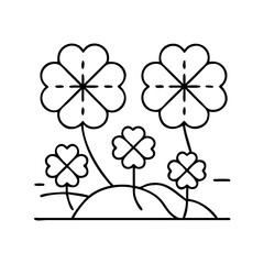 irish clover field icon, irish clover field line art - simple line art of irish clover field, perfect for irish clover field logos and icons