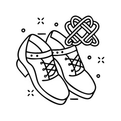 irish dancing shoes icon, irish dancing shoes line art - simple line art of irish dancing shoes, perfect for irish dancing shoes logos and icons