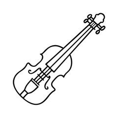 Obraz premium irish fiddle icon, irish fiddle line art - simple line art of irish fiddle, perfect for irish fiddle logos and icons