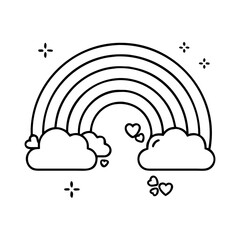 Fototapeta premium irish rainbow icon, irish rainbow line art - simple line art of irish rainbow, perfect for irish rainbow logos and icons