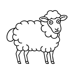 irish sheep icon, irish sheep line art - simple line art of irish sheep, perfect for irish sheep logos and icons