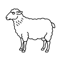 irish sheep icon, irish sheep line art - simple line art of irish sheep, perfect for irish sheep logos and icons