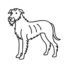irish wolfhound icon, irish wolfhound line art - simple line art of irish wolfhound, perfect for irish wolfhound logos and icons
