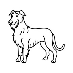 irish wolfhound icon, irish wolfhound line art - simple line art of irish wolfhound, perfect for irish wolfhound logos and icons