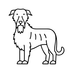 irish wolfhound icon, irish wolfhound line art - simple line art of irish wolfhound, perfect for irish wolfhound logos and icons