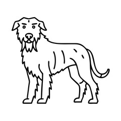 irish wolfhound icon, irish wolfhound line art - simple line art of irish wolfhound, perfect for irish wolfhound logos and icons