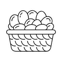 jelly beans in basket icon, jelly beans in basket line art - simple line art of jelly beans in basket, perfect for jelly beans in basket logos and icons