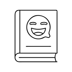 joke book icon, joke book line art - simple line art of joke book, perfect for joke book logos and icons