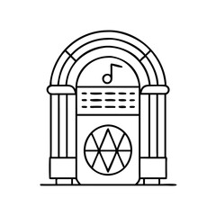 jukebox icon, jukebox line art - simple line art of jukebox, perfect for jukebox logos and icons